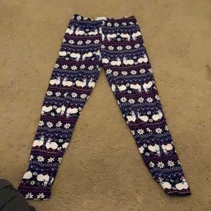 Festive llama leggings